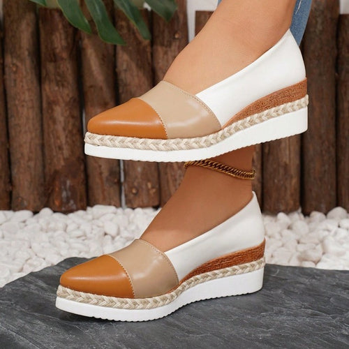 Damen Wedge-Pantoletten mit elegantem Geflecht und vielseitiger Sohle EB