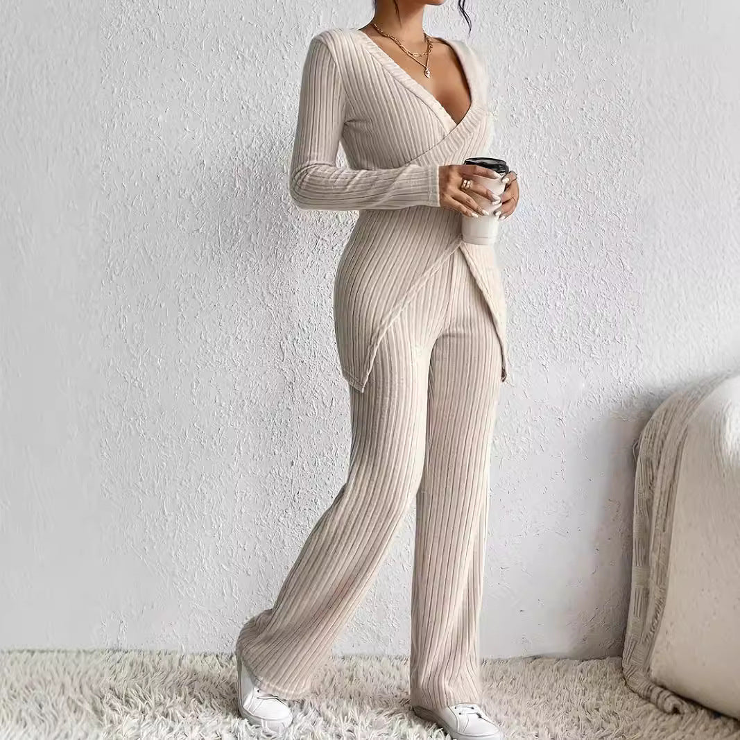 Damen zeitloses Strick-Loungeanzug EB