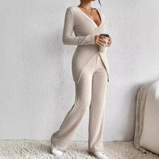 Damen zeitloses Strick-Loungeanzug EB