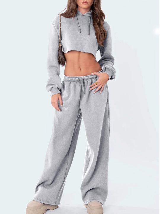 Damen nan weite Loungehose mit hohem Komfortbund, elastischem Tunnelzug und seitlichen Eingrifftaschen EB