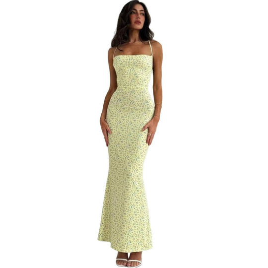 Damen Elegantes Maxikleid mit floralem Muster und schmalem Schnitt EB