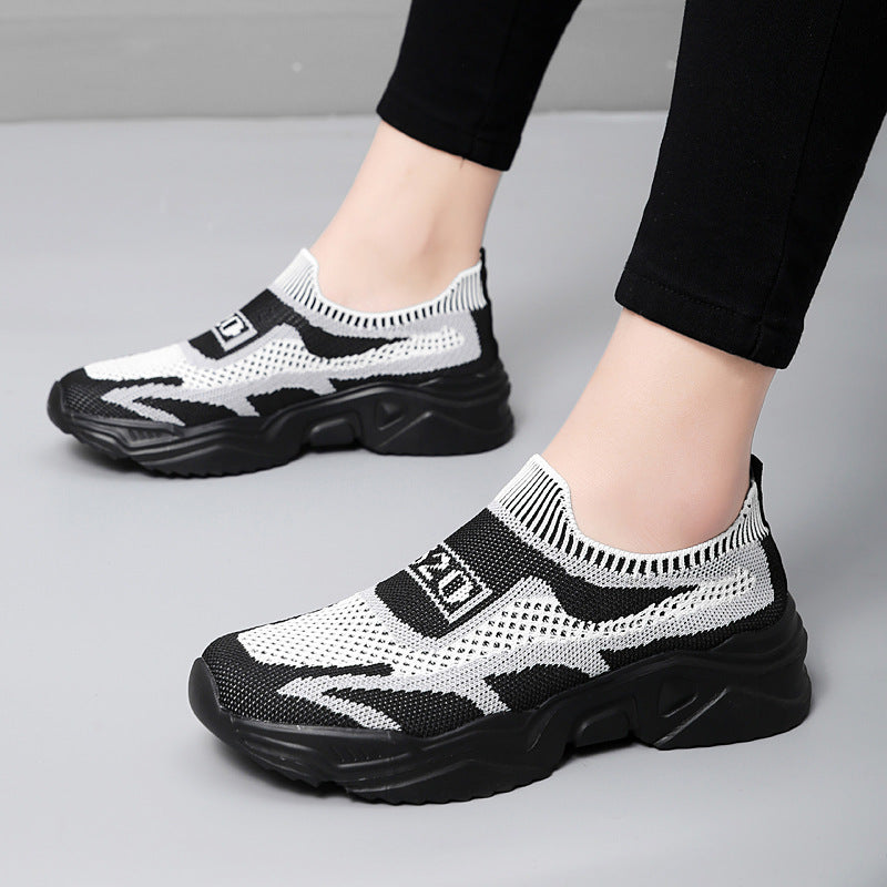Damen Atmungsaktive Slip-On Sneakers mit elastischem Schaft EB