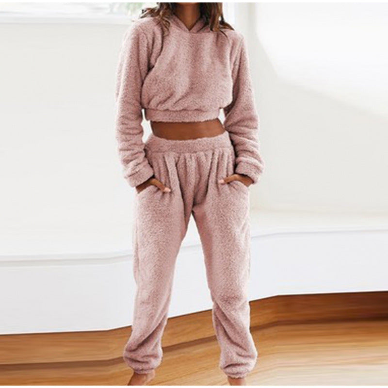 Damen kuscheliges Lounge-Set aus weichem Fleece EB