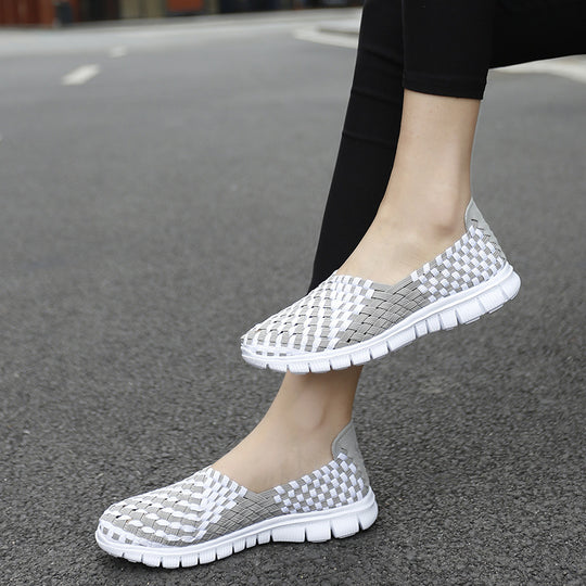 Damen Bequeme Schlupfschuhe mit atmungsaktiver Struktur und rutschfester Sohle EB