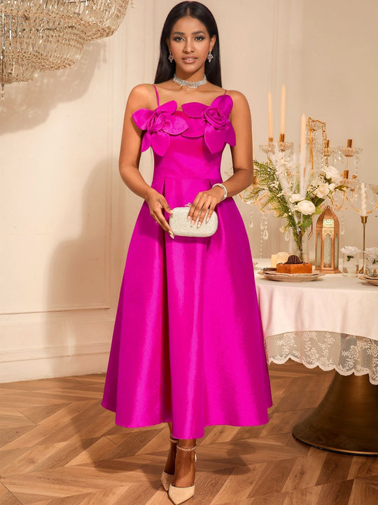 Damen A-Linien Kleid mit floralem Akzent EB