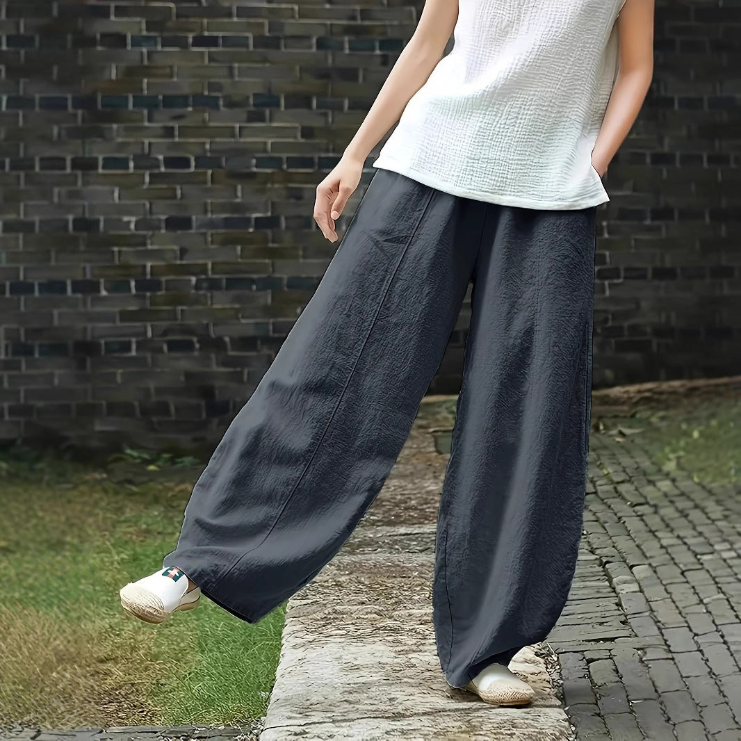 Damen Elegante Palazzo-Hose mit bequemer Passform und lockerem Schnitt EB