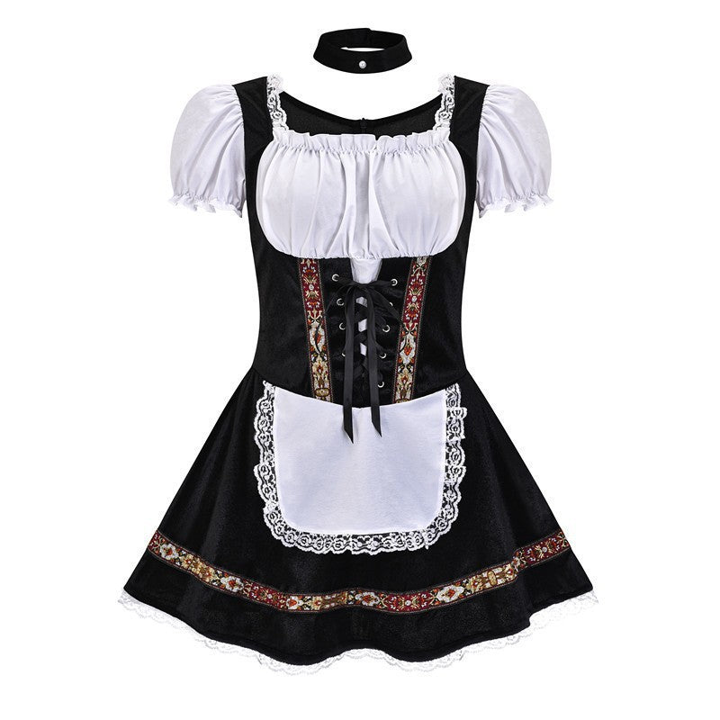 Damen Trachtenkleid mit romantischer Schnürung und dekorativen Rüschen EB