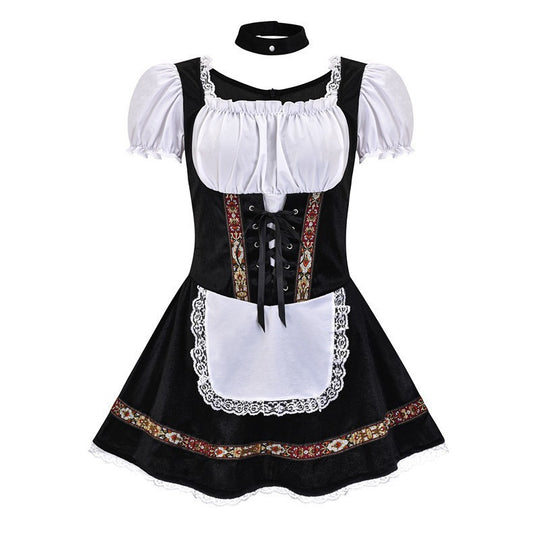Damen Trachtenkleid mit romantischer Schnürung und dekorativen Rüschen EB