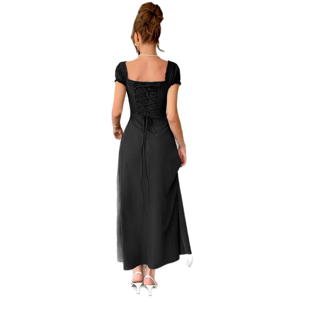 Damen Maxi-Kleid mit charmanten Rüschendetails und schmeichelndem Schnitt EB