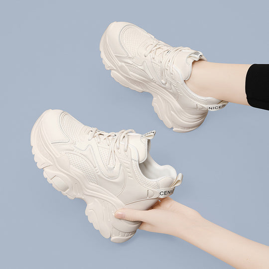 Damen sportliche Plateausneaker mit atmungsaktivem Obermaterial EB