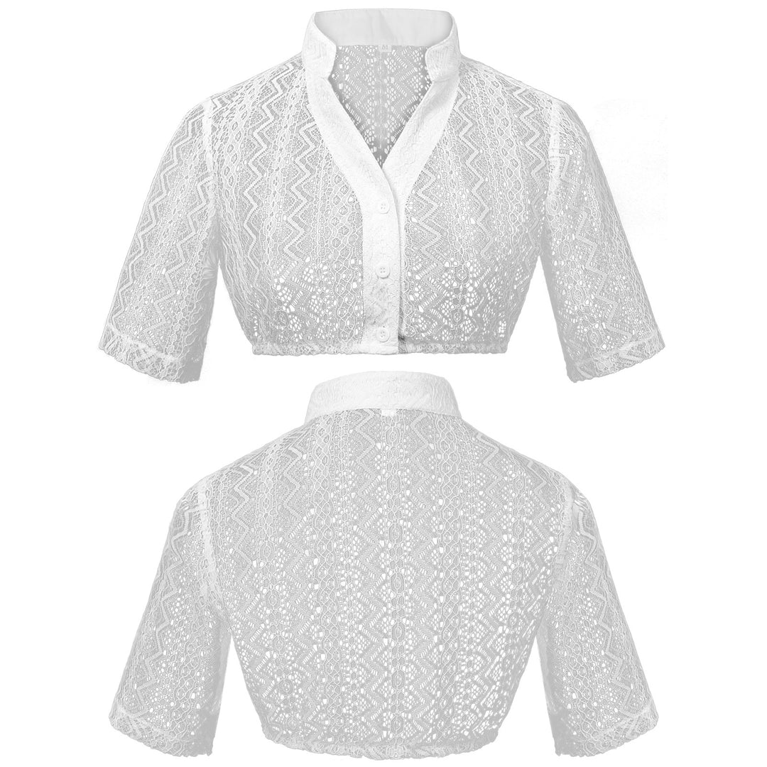 Damen nan zarter Spitzenbolero mit Stehkragen und kurzem Taillenschnitt EB