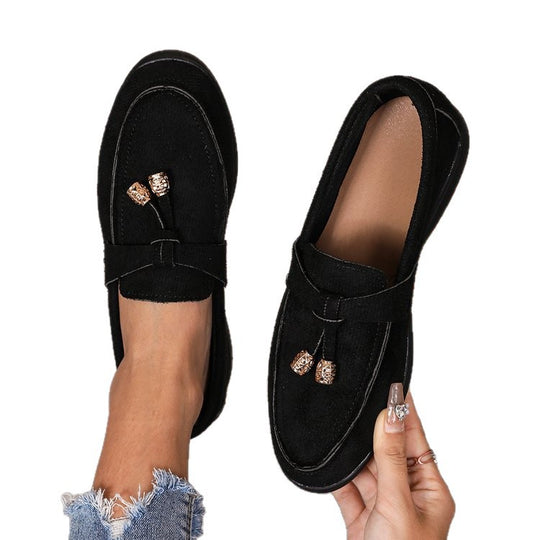 Damen Mokassins mit dekorativem Zierband und bequemer Sohle EB