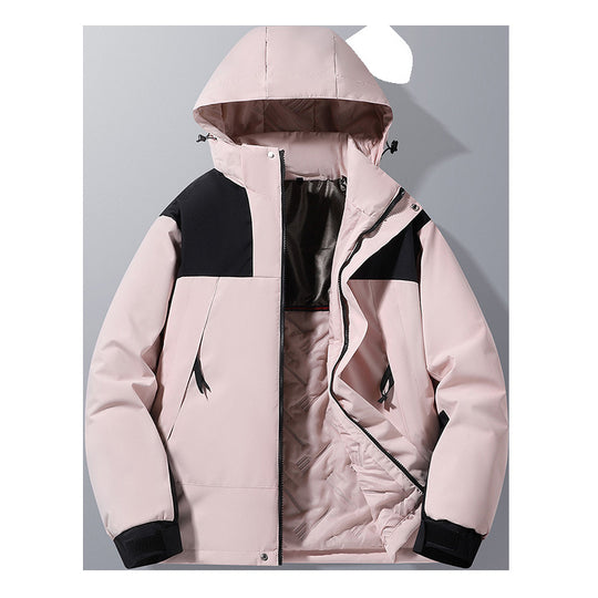 Herren Softshell-Isolationsjacke mit Kapuze, kontrastbesatz und verstellbaren Klettmanschetten EB