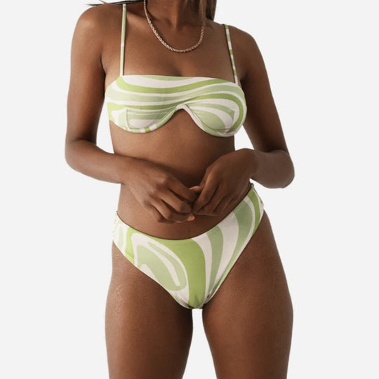 Damen Bandeau-Bikini mit einzigartigem Snakeskin-Muster und verstellbaren Trägern EB