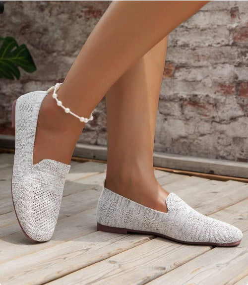 Damen Slip-On Ballerinas mit Leopardenmuster und atmungsaktivem Obermaterial EB