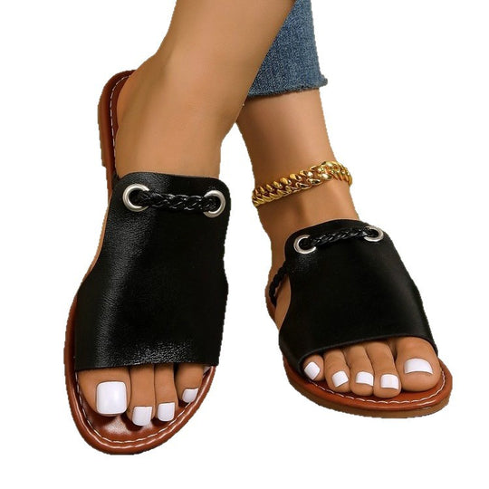 Damen Komfortable Riemensandalen mit modischem Flecht-Design EB