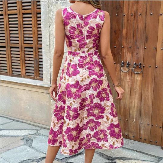 Damen Maxikleid mit floralem Design und elegantem A-Linien-Schnitt EB