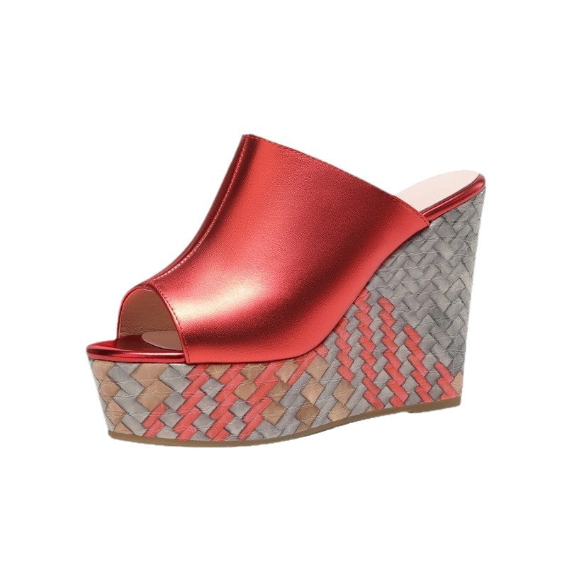 Damen Wedge-Pantoletten mit elegantem geflochtenem Design und komfortablem Fußbett EB