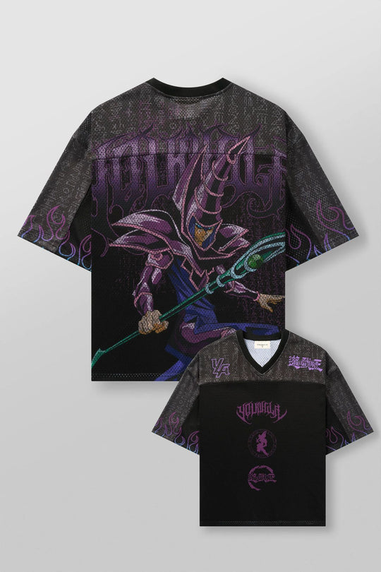 Unisex nan atmungsaktives Netz-Jersey mit großflächigem Anime-Print und V-Ausschnitt EB