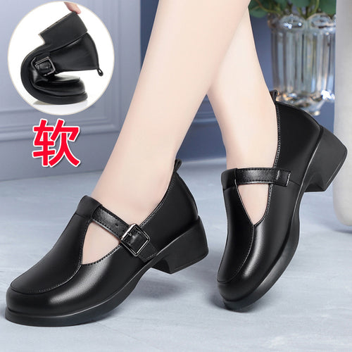 Damen Mary Jane Schuhe mit verstellbarem Riemen und bequemen Blockabsatz EB