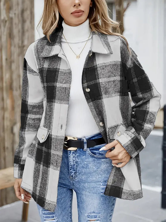 Damen Karierte Overshirt EB