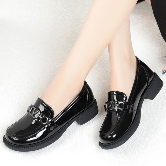 Damen Elegante und stilvolle Loafers mit Blockabsatz EB