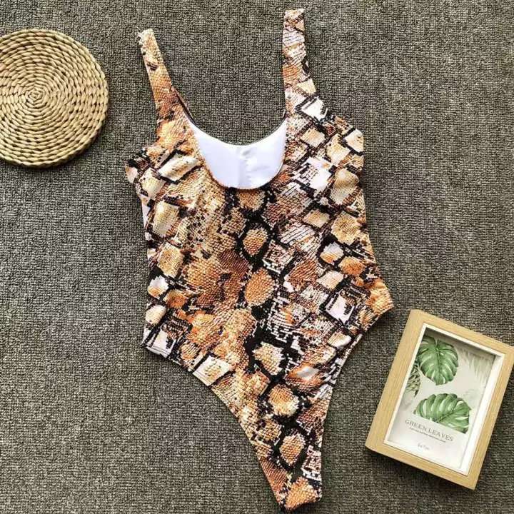 Damen Eleganter Einteiler im Schlangenmotiv EB