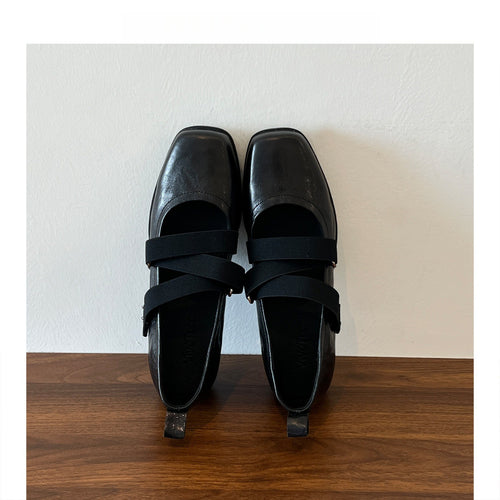 Damen elegante Ballerina-Pantoletten mit modischem Riemchen EB