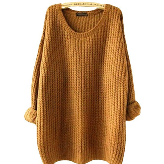 Damen Grobstrickpullover mit oversized Schnitt und luftiger Struktur EB