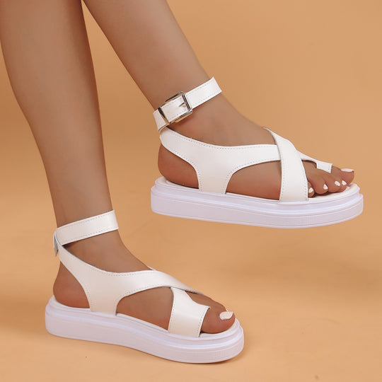 Damen Sportliche Plateau-Sandalen mit stylischem Riemchen-Design EB