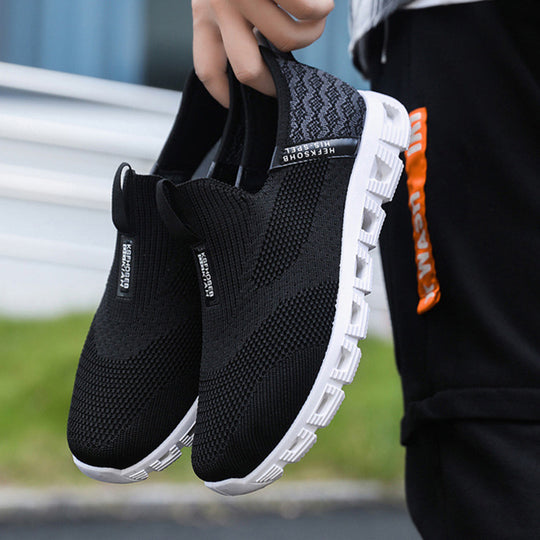 Damen Atmungsaktive Slip-On Sneakers mit elastischem Strickoberteil und rutschfester Sohle EB