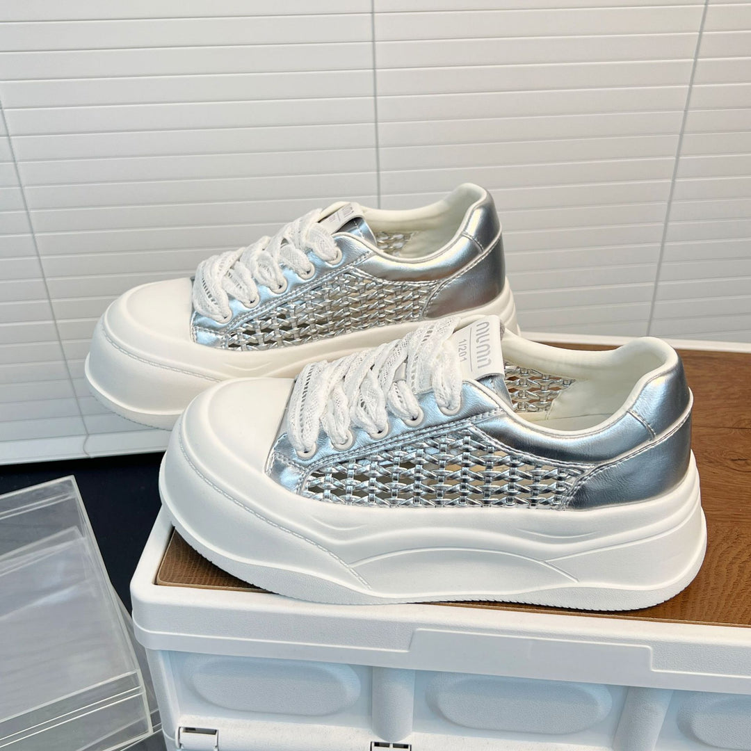Damen Sneaker mit luftiger Netzstruktur und bequemer Plateausohle EB