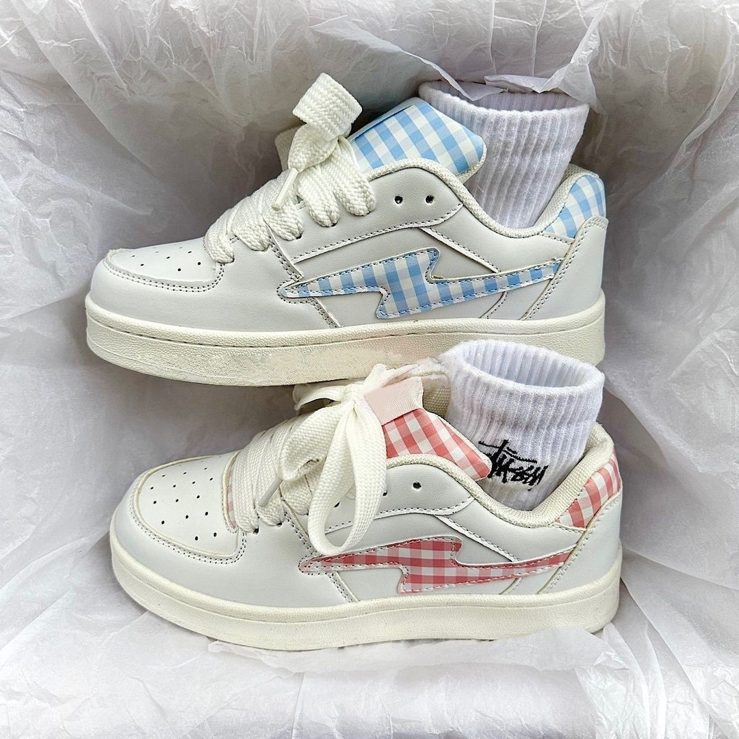 Damen Sportliche Sneakers mit kariertem Design und bequemer Sohle EB