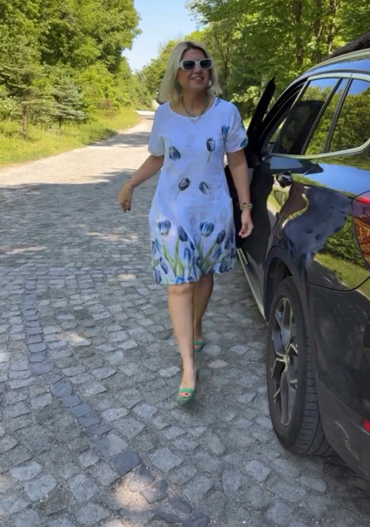 Damen Sommerkleid mit floralen Motiven EB