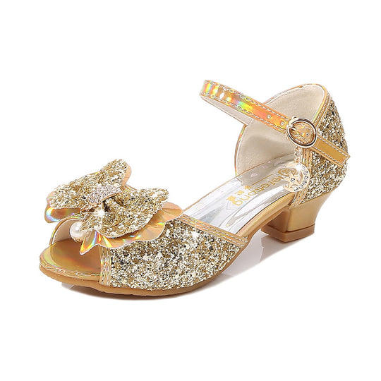 Mädchen Glitzernde Ballerinas mit Schleifenakzent EB