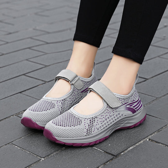 Damen Komfortable Slip-On Sneakers mit Klettverschluss EB