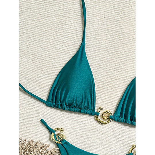 Damen Strand-Bikini mit goldenen Details EB