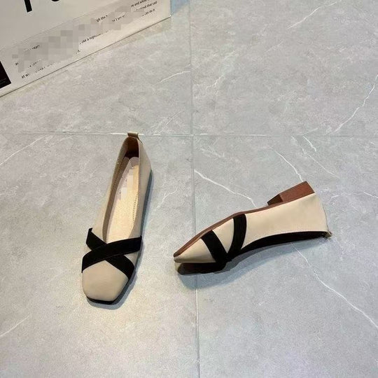 Damen elegante Ballerinas mit modischem Kreuzriemen EB