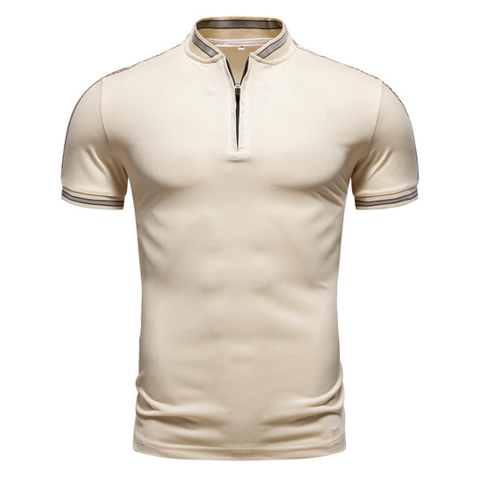 Herren Poloshirt mit hochwertigem Stehkragen und praktischem Reißverschluss EB