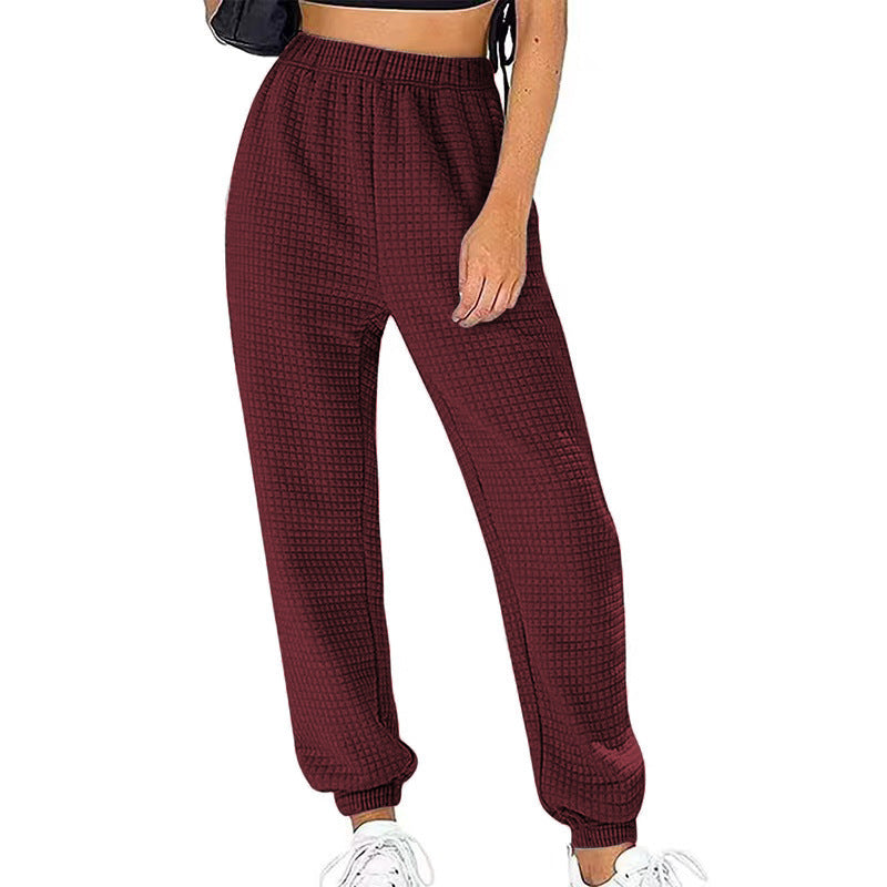 Damen Freizeit-Hose mit strukturiertem Stoff und elastischem Bund EB