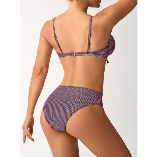 Damen Bikini mit modischem Knoten und hoch geschnittenem Slip EB