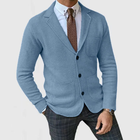 Herren modische Strickjacke mit eleganten Knopfdetails und praktischen Taschen EB