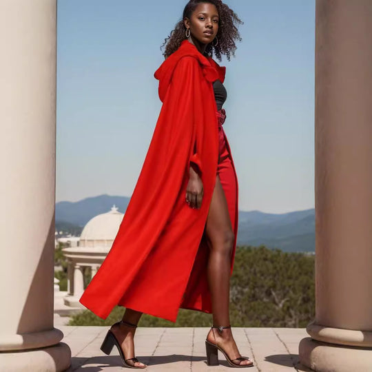 Damen elegante Kapuzenumhangjacke EB