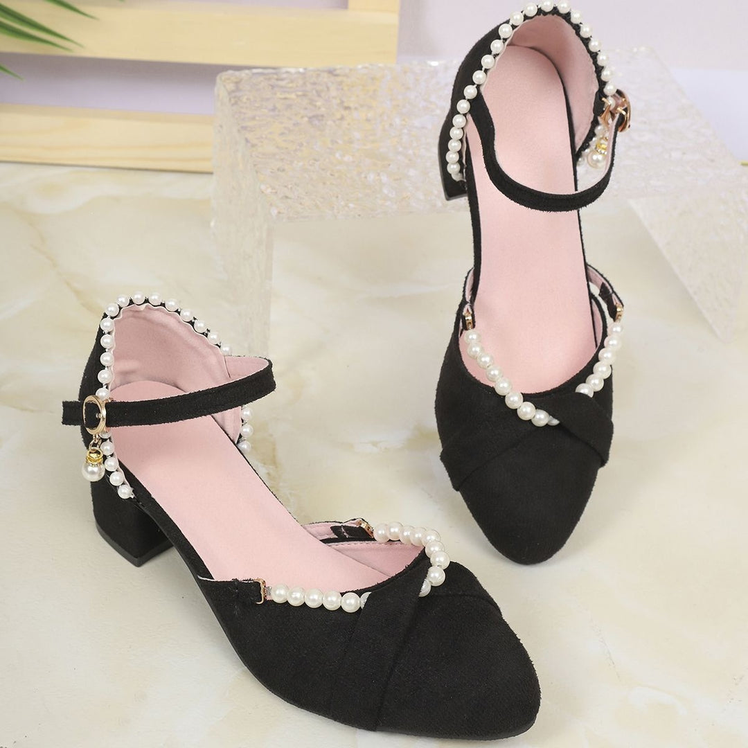 Damen elegante Slingback-Pumps mit Perl-Detail EB