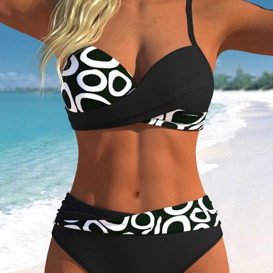Damen Bikini-Set mit verführerischem Wickeldesign und hübschem Muster EB