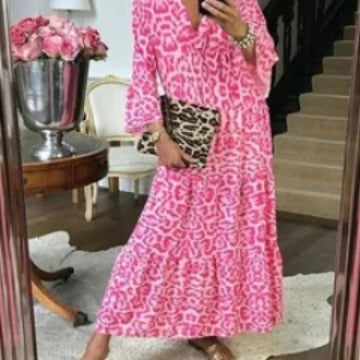 Damen Maxikleid im eleganten Leoprint EB