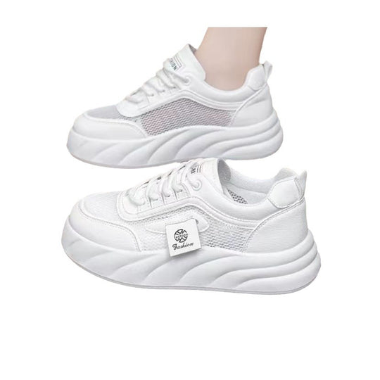 Damen Komfortable und trendige Sneakers mit atmungsaktivem Mesh und dicker Sohle EB