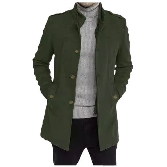 Herren modischer Überzieh-Mantel mit praktischen Taschen EB