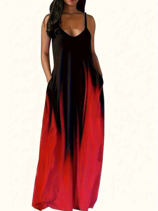 Damen Maxikleid mit elegantem Schnitt und seitlichen Taschen EB