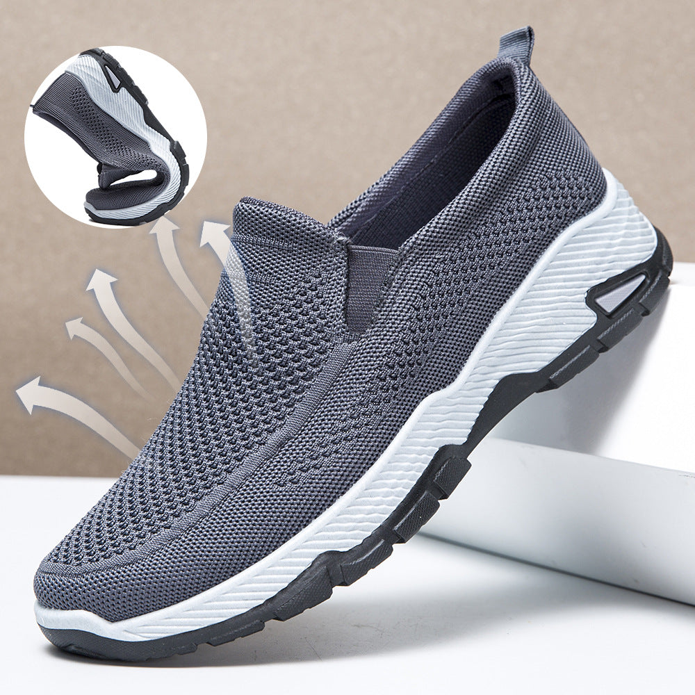 Damen Bequeme Slip-On Freizeitschuhe mit atmungsaktiver Mesh-Oberfläche EB